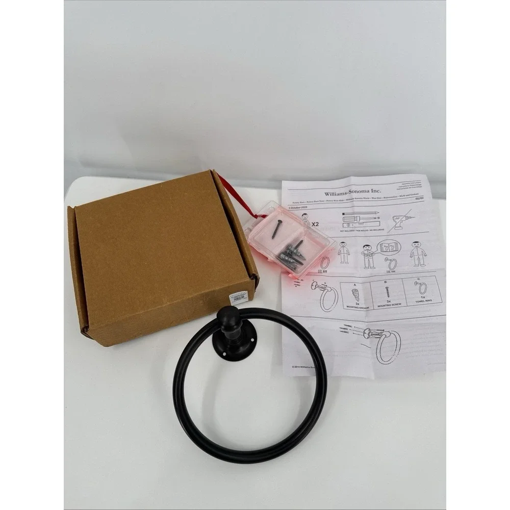 Pottery Barn‎ Sussex Towel Ring Black Finish Remodeling Bathroom William Sonoma